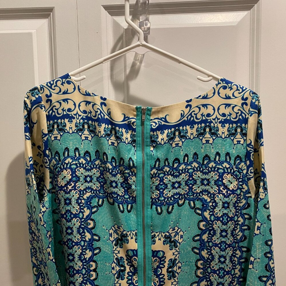The Limited Turquoise Paisley Shift Dress Size Medium - Picture 9 of 9